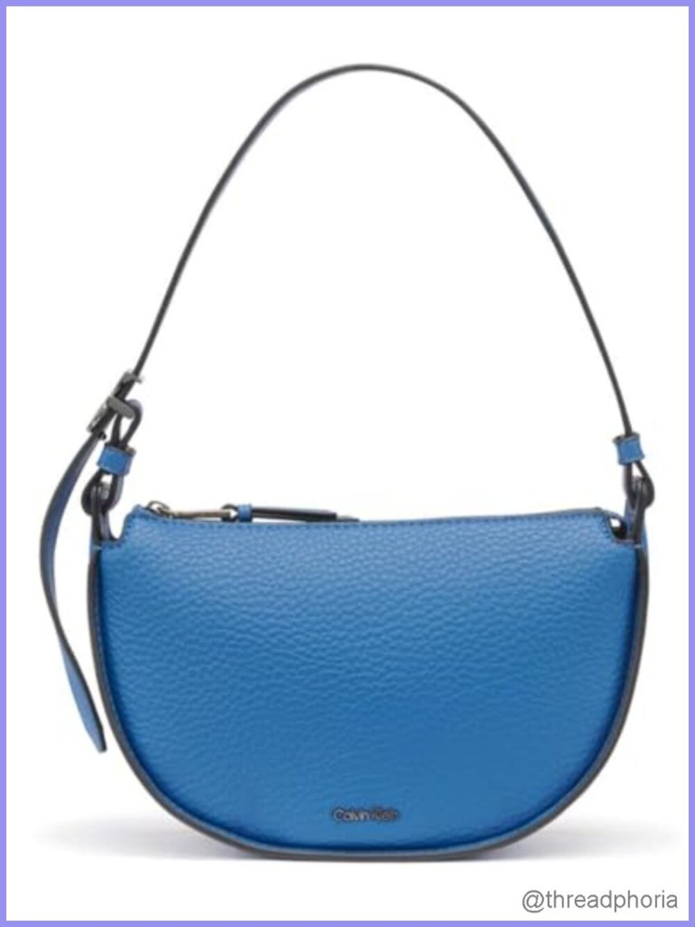 Calvin Klein Gemma Top Zip Demi Shoulder Bag Vegan Leather Adjustable Strap